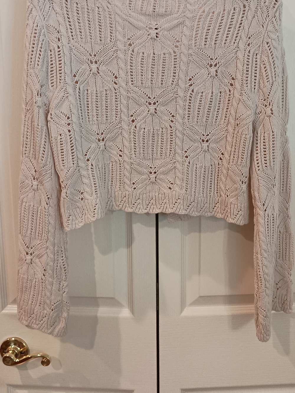 moon & madison Beige Crochet Tie-Front Cardigan NWT - Picture 8 of 10